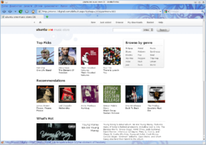 Auch ohne Rhythmbox und Banshee lässt sich problemlos im Ubuntu One Music Store einkaufen.