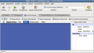 Abbildung 10: Der Menüeditor von Real Studio zeigt die Menüs auch für andere Systeme.