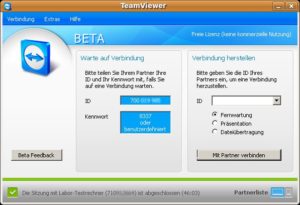 Abbildung 1: Das Teamviewer-Fenster beim Start.
