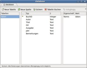 Abbildung 11: Der Datenbankeditor von Real Studio erlaubt das Anlegen und Bearbeiten von SQLite-Datenbanken.
