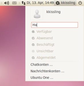 Abbildung 2: Über das Me-Menü gewährt Ubuntu einen schnellen Zugriff auf verschiedenste Online-Dienste.