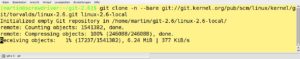 Abbildung 2: In diesem Beispiel entsteht auf dem Server ein Klon von Linus Torvalds' <code srcset=