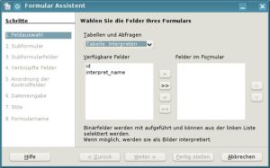Abbildung 4: In acht Schritten zum Erfolg: Der Assistent hilft beim Erstellen eines Formulars.
