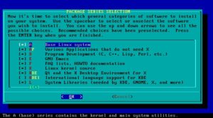 Abbildung 5: Die Paketauswahl von Slackware.