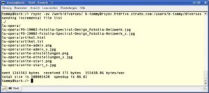 Abbildung 6: Rsync überträgt nur neue oder veränderte Dateien und Verzeichnisse – dank SSH auf sicherem Weg und ohne Passwortabfrage.