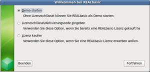 Abbildung 8: Das kommerzielle Real Studio läuft ohne gültigen Lizenzschlüssel nur im Demo-Modus.