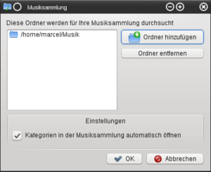 Jedes Hauptverzeichnis muss separat hinzugefügt werden.