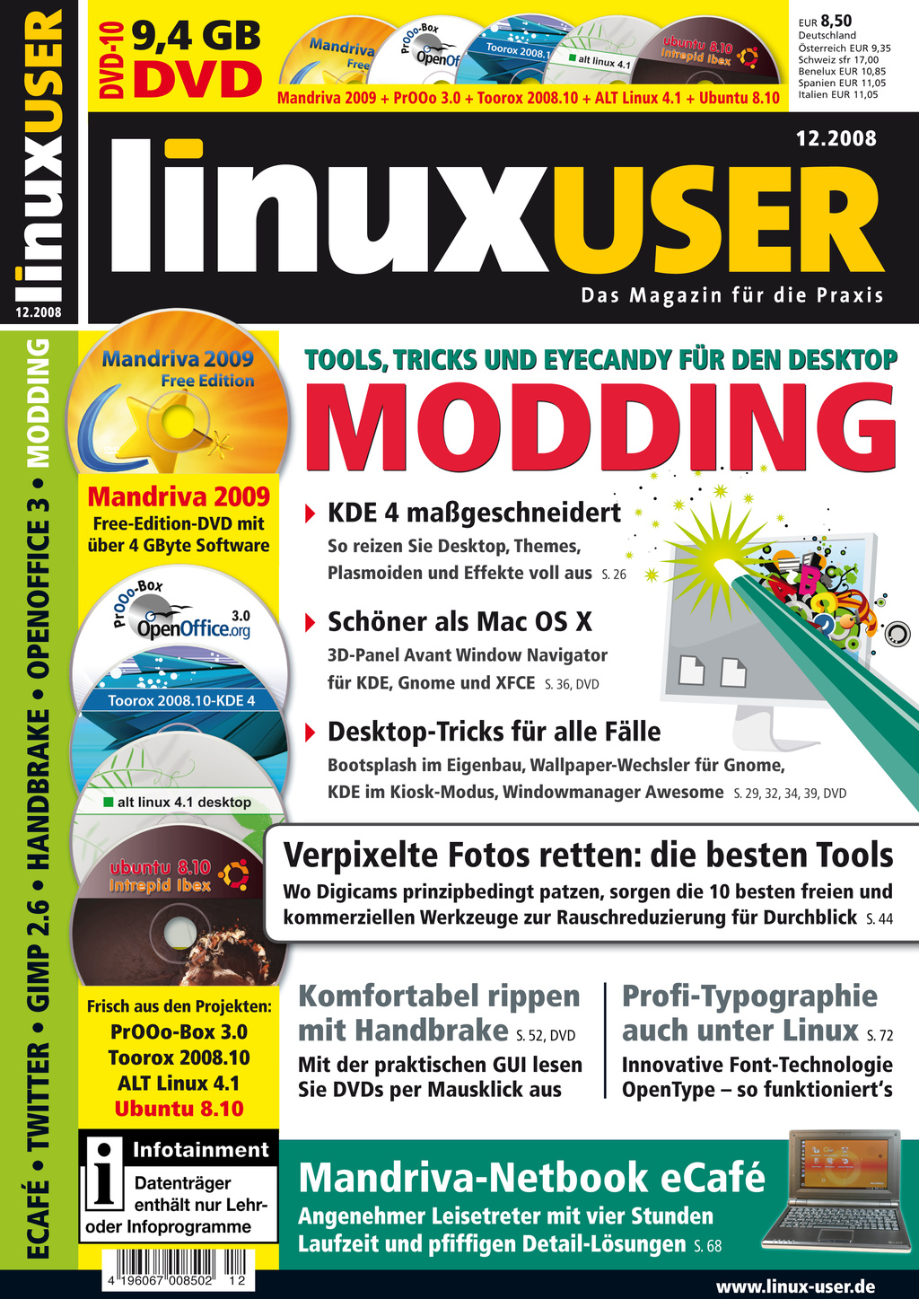 Heftcover LinuxUser 12/2008