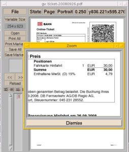 Abbildung 1: Vergrößerte Darstellung in Ghostview.
