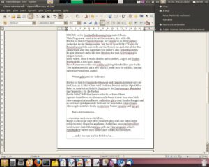 Abbildung 1: Der Standard-Desktop von Ubuntu 10.04 mit der Textverarbeitung von OpenOffice.