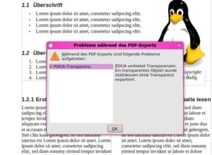 Abbildung 13: Nicht PDF/A-1a-konform: Bei Transparenzen in Abbildungen warnt OpenOffice und bessert entsprechend nach.