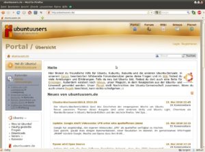 Abbildung 3: Firefox zeigt das Portal der deutschen Ubuntu-Seite ubuntuusers.de.