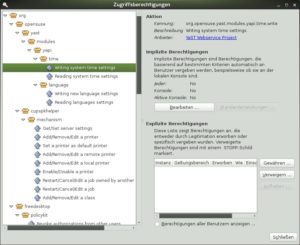 Abbildung 3: Dieser komfortable Rechteeditor funktioniert nur bis zur PolicyKit-Version 0.9.0.