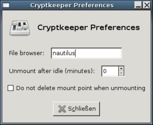 Abbildung 4: Einfach gehalten: Die Konfigurationsmöglichkeiten von Cryptkeeper beschränken sich auf ein Minimum.