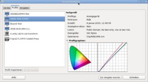 Abbildung 7: Neben den mitgelieferten RGB-Farbprofilen lassen sich auch eigene hinzufügen.
