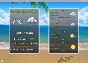 Abbildung 8: Die Wetter-Aktivität zeigt, ob in den nächsten Tagen eher die Badehose oder doch der Friesennerz angesagt ist.