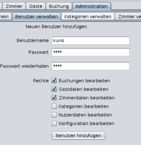 Einem Benutzer weisen Sie über das Setzen der Häkchen zu, welche Programmteile er benutzen darf. In die Administration muss nicht jeder hineinschauen