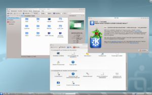 KDE 4.5 lässt sich am schlankeren Panel und dem neuen Systemabschnitt leicht erkennen.