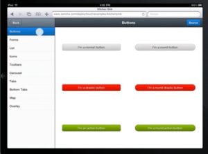 Das Framework für mobile Web-Apps Sencha Touch arbeitet mit Simulatoren, um das Erscheinungsbild der Apps auf dem Zielgerät zu überprüfen - hier das I-Pad.