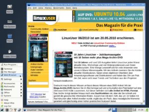 Schlankes Desktop-System auf unabhängiger Code-Basis: Yoper Linux 2010 "Dresden" (hier in der LXDE-Variante).