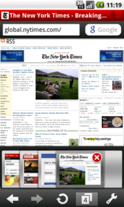 Opera Mini 5.1 beherrscht auch Tabbed Browsing