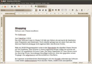 Abbildung 1: Abiword ist eine schlanke, schnelle Textverarbeitung.