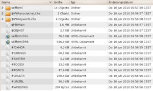 Abbildung 2: Auf Wunsch entpackt KchmViewer die Bestandteile einer CHM-Datei auch und legt sie in einem Verzeichnis ab.