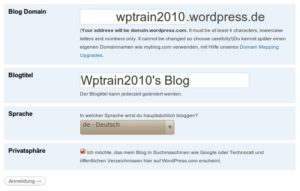 Abbildung 2: Wählen Sie die Subdomain für Ihr Blog aus – etwa "meinblog.wordpress.com".