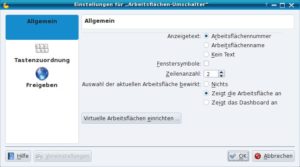 Abbildung 2: Den Pager können Sie so konfigurieren, dass er beim Klick auf den aktuellen Desktop alle Fenster minimiert.