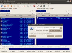 Abbildung 2: Welche Verzeichnisse der Gnome-Commander rechts und links anzeigt, können Sie per Aufrufparameter festlegen. Dazu verwenden Sie die Optionen "-l" und "-r".