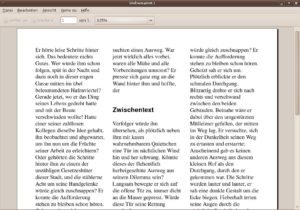 Abbildung 2: Die hellgrauen Hilfslinien des Spaltenlayouts im OpenOffice-Dokument sehen Sie beim Ausdrucken oder Exportieren nicht mehr. So sieht das fertige Dokument als PDF-Datei aus.