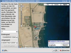 Abbildung 3: Auch Bilder ohne GPS-Track kann Digikam verorten – allerdings nur Bild für Bild.