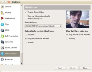 Abbildung 3: In den Optionen von Skype sehen Sie bereits, ob Ihre Kamera ein Bild empfängt. Starten Sie einen Test im Bereich "Video".