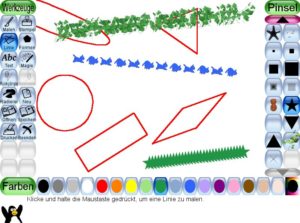 Abbildung 3: Mit dem Linienwerkzeug zeichnen Sie nicht nur herkömmliche Striche, sondern reihen auch Formen in einer Linie aneinander.