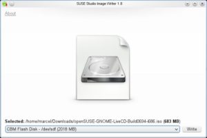 Abbildung 3: Mit dem neuen Imagewriter erstellen Sie mit wenigen Mausklicks einen USB-Stick mit OpenSuse 11.3.