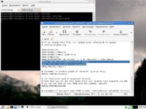 Abbildung 4: Mit einer Live-DVD wie Knoppix schalten Sie den Bootsplash Plymouth in der Grub-Konfiguration ab, wenn (K)Ubuntu nicht korrekt startet.