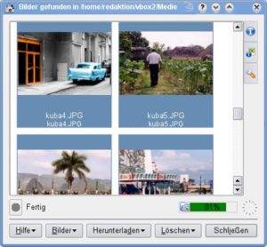 Abbildung 4: Über ein Dialogfenster wählen Sie die Fotos aus, die Sie in ein Album verfrachten wollen.