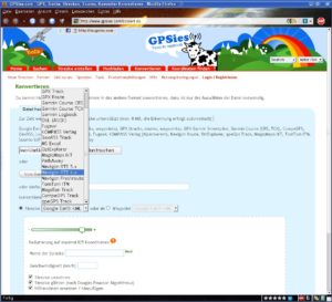Abbildung 5: Der Online-Service GPSies erlaubt nicht nur das Konvertieren verschiedener Tracking-Formate in andere, sondern auch, sie zu bearbeiten und zu veröffentlichen.