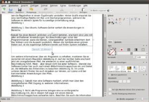 Abbildung 5: Praktisch und einzigartig: Über ein spezielles Absatzwerkzeug verändern Sie in KWord die Abstände eines Absatzes intuitiv per Drag & Drop.