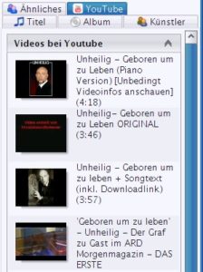 Abbildung 6: Lust auf das Musikvideo? aTunes sucht für Sie bei YouTube.