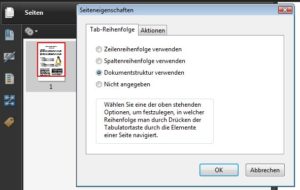 Abbildung 6: So funktioniert das Festlegen der Tab-Reihenfolge in Adobe Acrobat.