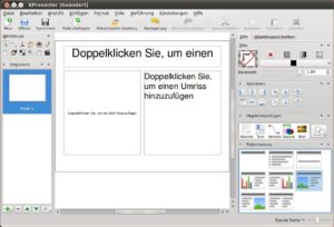 Abbildung 7: Beim "Präsentationsprogramm" KPresenter handelt es sich eigentlich eher um ein Zeichenprogramm, das die Leinwände auch im Vollbild anzeigen kann.