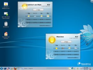 Abbildung 7: Um die Wettervorhersage für mehrere Städte einzublenden, starten Sie das Wetterbericht-Applet einfach mehrmals.