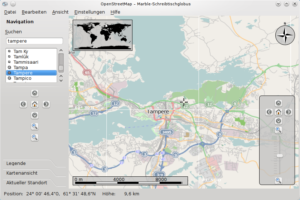 Openstreetmap im Schreibtischglobus Marble.