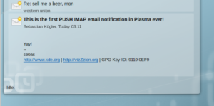 Das KDE-4-Programm Lion Mail demonstriert den IMAP-Push-Support von Akonadi.