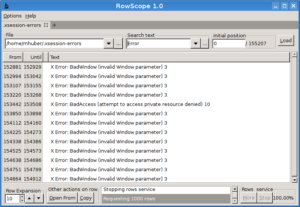 Das Java-Programm Rowscope zeigt Textdateien zeilenweise an und verarbeitet dabei auch Dateien, die größer als 1 GByte sind.