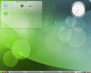 Der KDE-Desktop von OpenSuse 11.3 mit KDE SC 4.4.4.