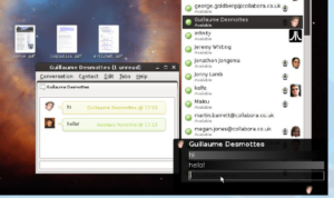 Chat-Nachrichten tauchen im Nachrichtenfeld der Gnome-Shell auf (rechts unten). Antworten kann der Benutzer gleich in der Zeile darunter.