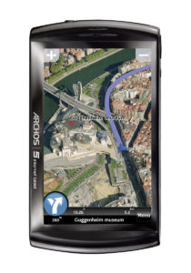 Abbildung 1: Das kostenpflichtige Ndrive-Navi kann mit Satelliten-Aufnahmen und 3D-Städteansichten protzen.