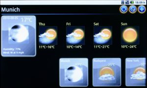Abbildung 2: Das Wetter-Programm kann beliebig viele Städte anzeigen.